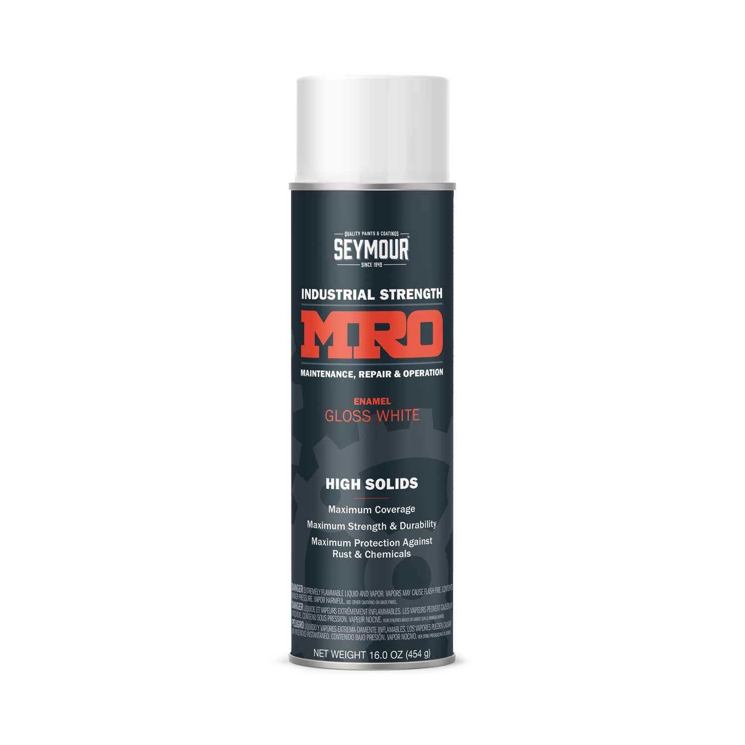 SEYMOUR 620-1413 Industrial MRO - Pintura en aerosol de alto contenido de sólidos, color blanco brillante, 16 onzas (paquete de 1)