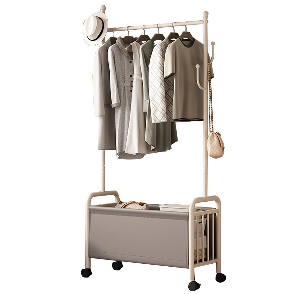 Porte-manteau en acier inoxydable haut de gamme avec panier chic