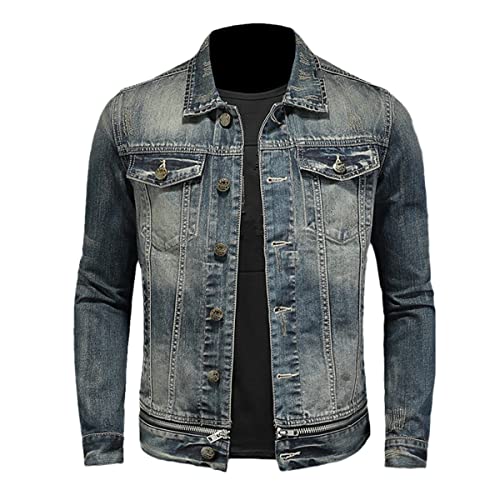 Veste en jean homme coupe ajustée finie la sensation d'engonssement en grande taille
