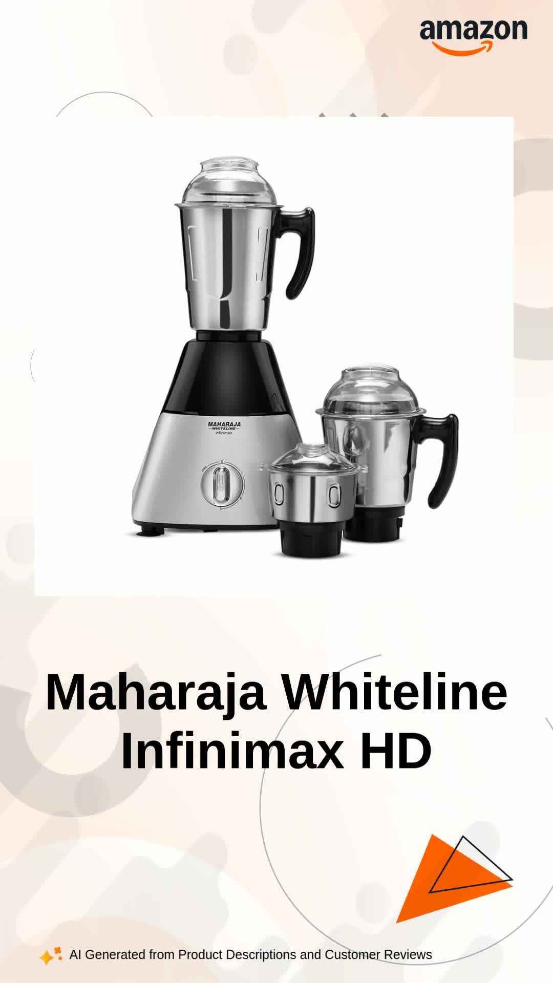 Buy Maharaja Whiteline Infinimax HD Mixer Grinder with 3 Jars