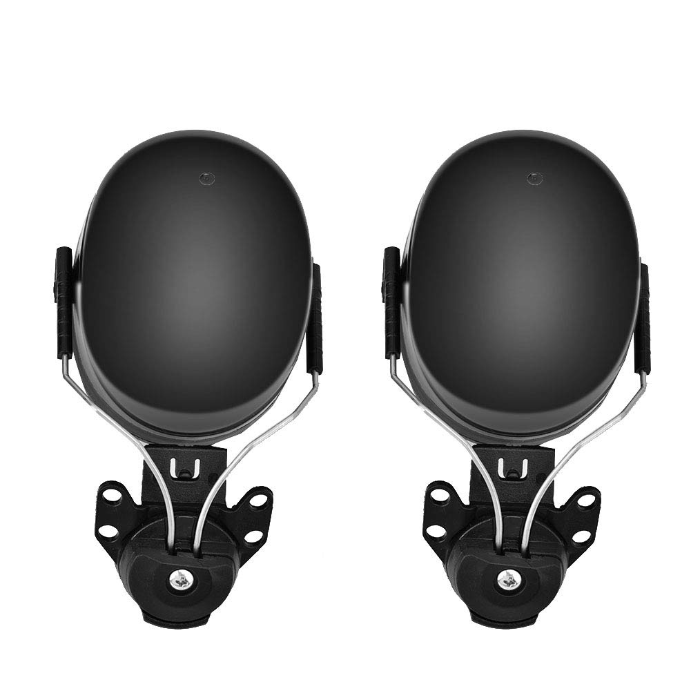 JTLB Casco Negro con Protectores Auditivos Orejeras Casco Duro Orejeras Reducción de Ruido Accesorio de Orejera Insonorizado Protección para los Oídos