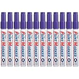 Artline 400XF Paint Markers for Wood, Plastic, and Canvas, The Ideal Waterproof Marker for Indoor/Outdoor Applications, Opaque Permanent Markers with 2.3 mm Bullet Tip, Purple, Pack of 12