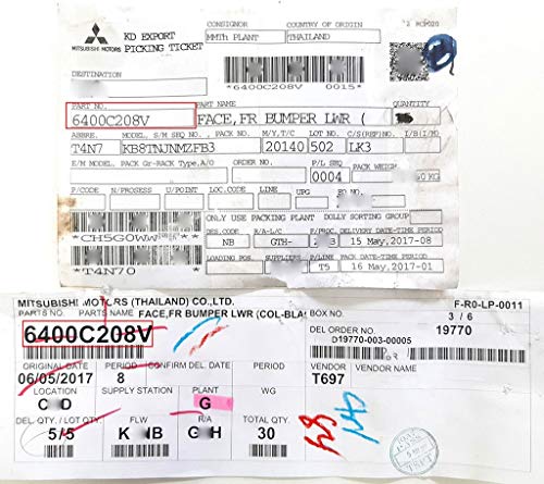 Bigode inferior parachoque dianteiro L200 Triton 2011-2017 - Original