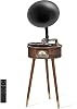 Coverzone Vintage Dik Gramofon Plak Çalar – Bluetooth 4.2, USB Oynatma, FM Radyo, Dijital Ekran, Uzaktan Kumandalı Ahşap Gövde ve Çoklu Hoparlörlü Gramafon Müzik Sistemi | SP1806 Açık Kahverengi
