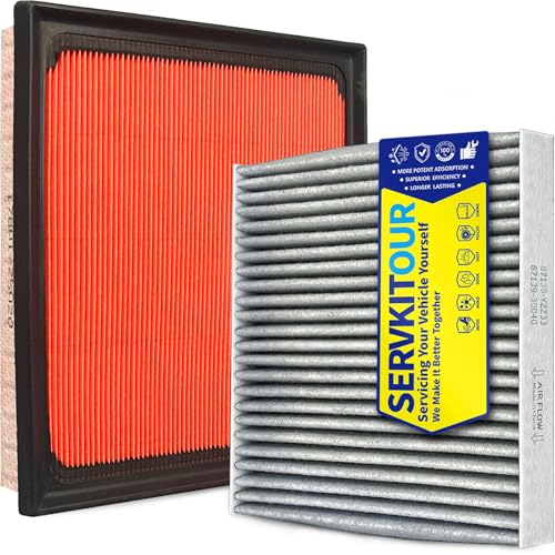 SERVKITOUR (Gas Only) Engine Cabin Air Filter Set for Camry (2018-2024) Gas for RAV4 (2019-25) Gas for Highlander (2020-26) NOT FOR HYBRID Replace 87139-YZZ33 17801-25020