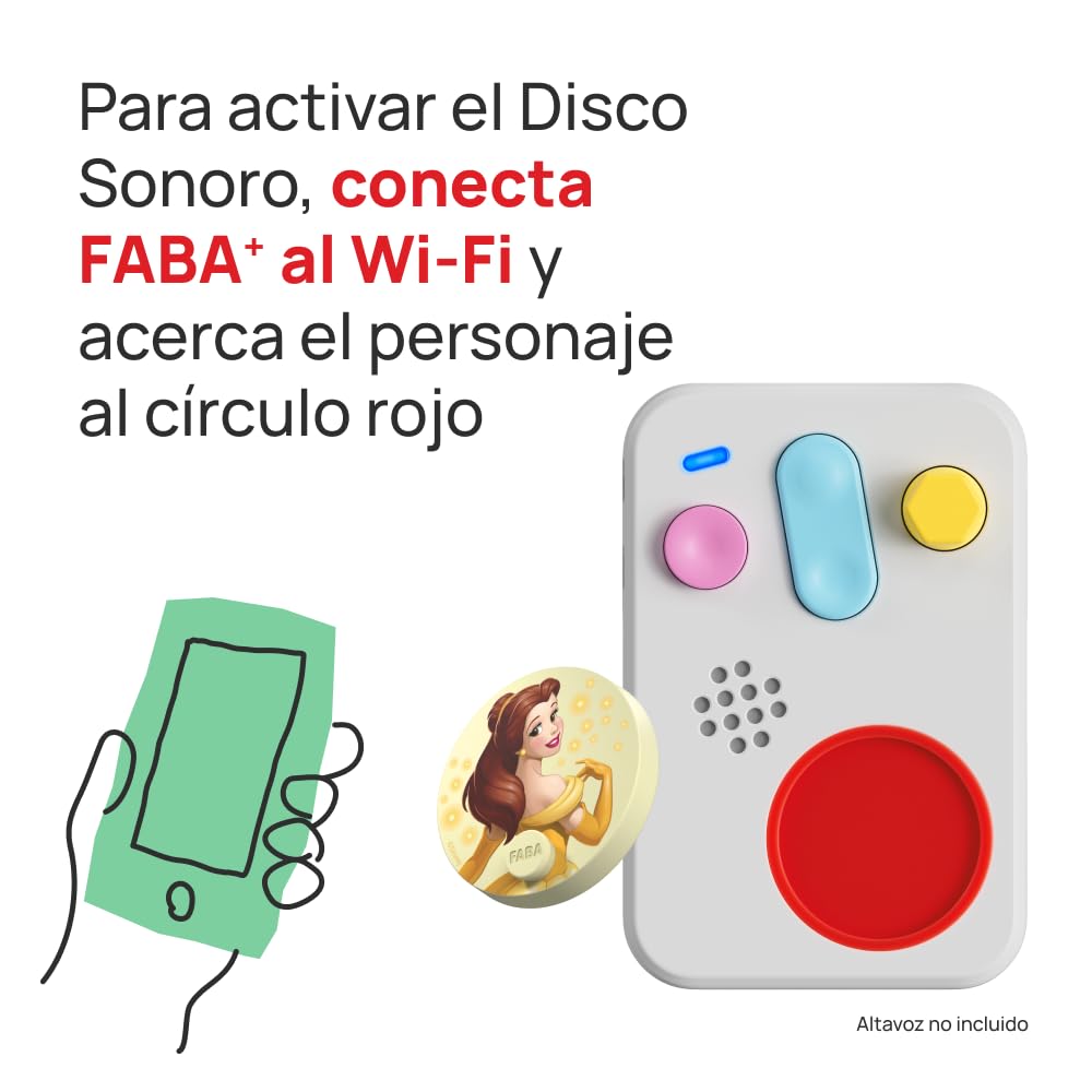 FABA Disco Sonoro Disney - La Bella y la Bestia - Historias sonoras para niños 5-10 años, Reproducción con el Cuentacuentos y FABA+, Juguete Educativo, versión en español - 4
