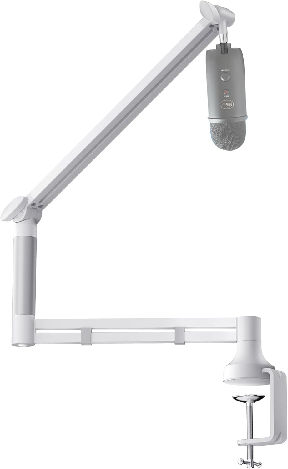 Low Profile Mic Arm,Upgraded Microphone Boom Arm Stand with 7cm Desk Mount Clamp and 3/8″ & 5/8″ Adapter, Heavy Duty Mic Stand for Blue Yeti, Podcasting, Gaming, Holds Up to 4.4lbs, White Low Profile Mic Arm,Upgraded Microphone Boom Arm Stand with 7cm Desk Mount Clamp and 3/8″ & 5/8″ Adapter, Heavy Duty Mic Stand for Blue Yeti, Podcasting, Gaming, Holds Up to 4.4lbs, White
