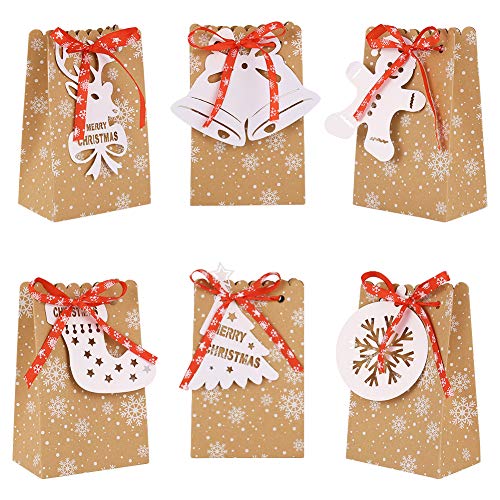 Télécharger Lot de 24 sachets cadeaux avec poignée en papier kraft pour Noël, sacs de Noël, calendrier de l'A Francais PDF