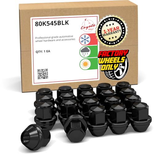 Image of Wheel Accessories Parts 20 Pcs M12x1.5 12x1.5 Thread OEM Style Lug Nuts 1.25 inch 32mm Long Black 3 /4 inch 19mm Hex Fits Ford Bronco Sport Escape Fusion | Lincoln Corsair CV6Z-1012-C | 611-303