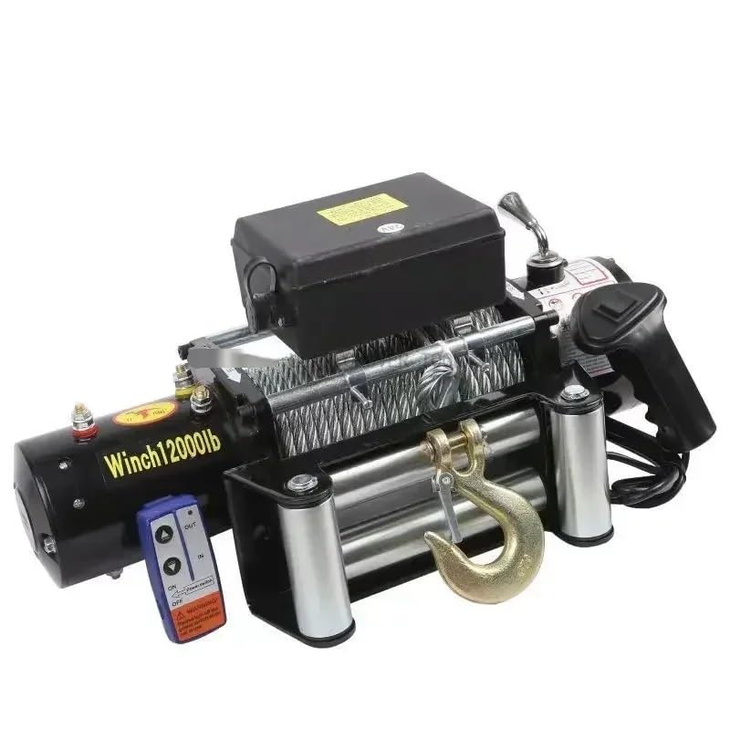 12 24V 9500 12000lb 13500LB Winch Car Tuning Electric Winch Handle/wireless Wire Rope ATV Winches for Beach Bugg Jack(12000lb wireless,12V)
