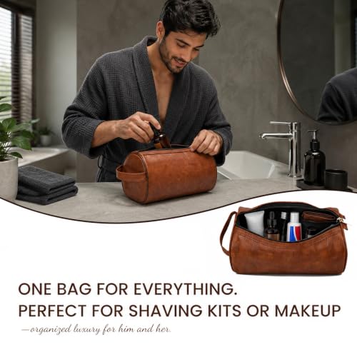 Image of SNDIA PU Leather Toiletry Travel Bags for Men
