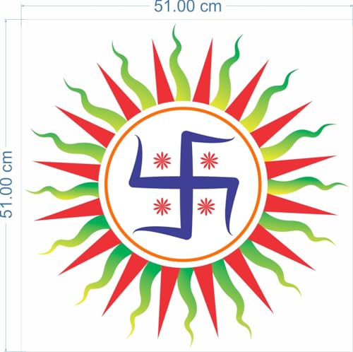 Image of Rangoli Vinyl Wall Sticker Self-Adhesive Wall Decor for Home, Office, Bedroom, and Living Room Decor Easy to Apply & Peel. Parent 5, Design-20
