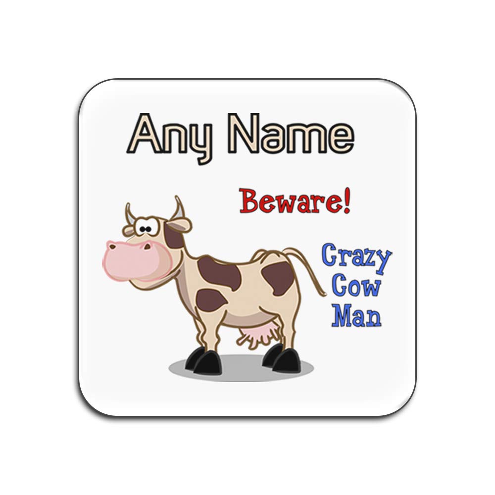 Dessous-de-verre humour Crazy Cow Man idée cadeau originale