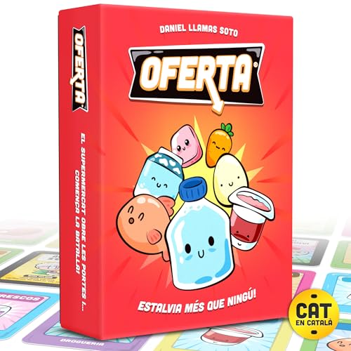 OFERTA | Jocs de Taula Divertits del Supermercat [Versió en CATALÀ] | Joc de Cartes per a Nens i Adults | Estratègia i Sabotatge: Qui Aconseguirà les Millors Ofertes? | 2–8 Jugadors | 10–60 Min