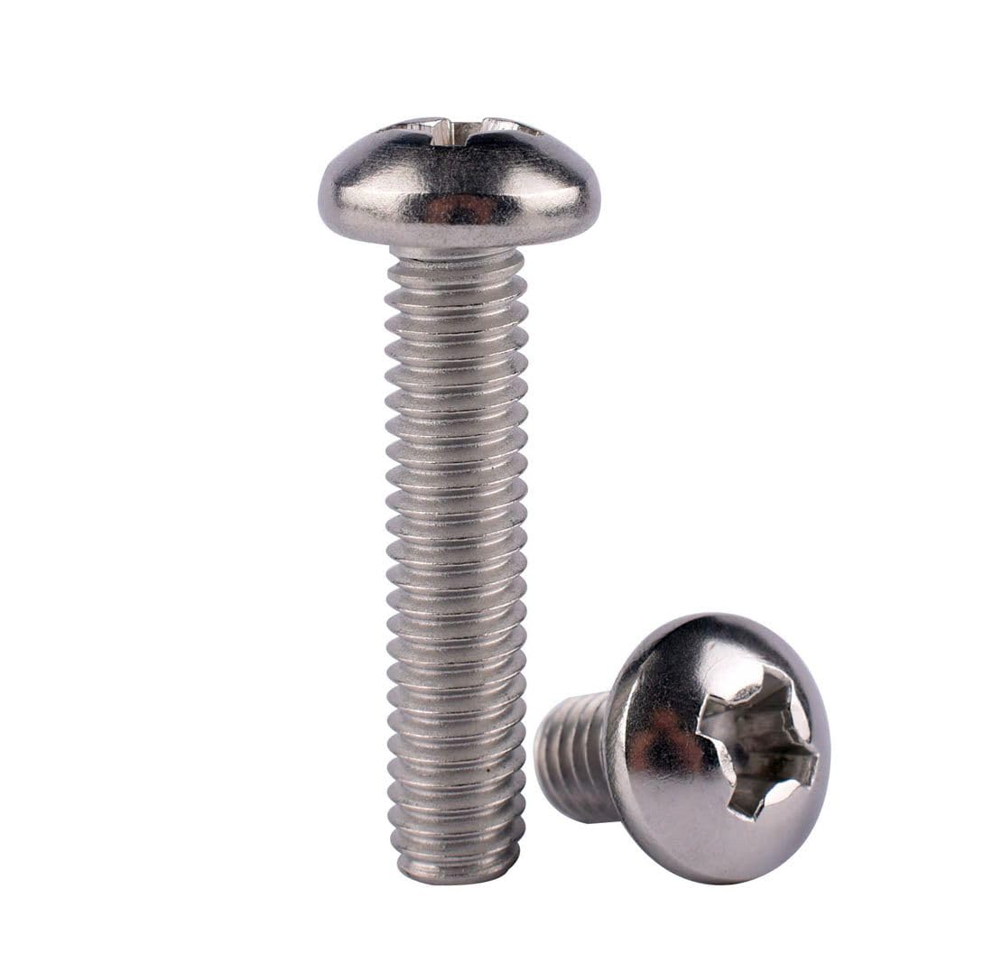 VAMUOEFL #8-32 x 1/4" Pan Head Phillips Machine Screw (1/4" to 2" Available), 304 Stainless Steel 18-8, Fully Machine Thread, 40Pcs