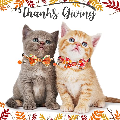 Adoggygo thanksgiving cat collars with bow bell, breakaway cat collar with bowtie pumpkin cat kitten collar for girl boy cats kittens (thanksgiving) 4 Adoggygo thanksgiving cat collars with bow bell, breakaway cat collar with bowtie pumpkin cat kitten collar for girl boy cats kittens (thanksgiving) - image 5