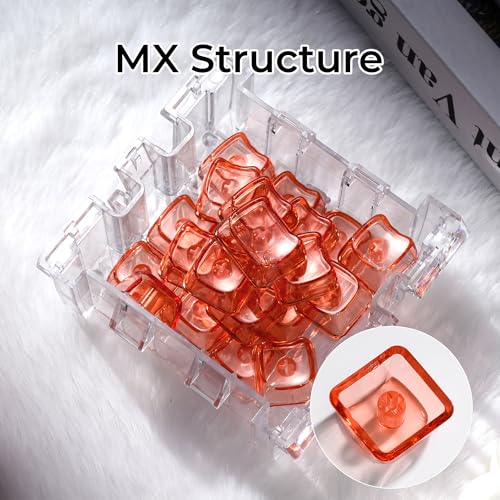 Image of GMKWTL XVX Blank Transparent Keycaps, Sweet Heart PC Custom Keycap Set, Backlit Pink Candy Keyboard Keycaps Mao Profile for MX Switches Mechanical Keyboard (21pcs)