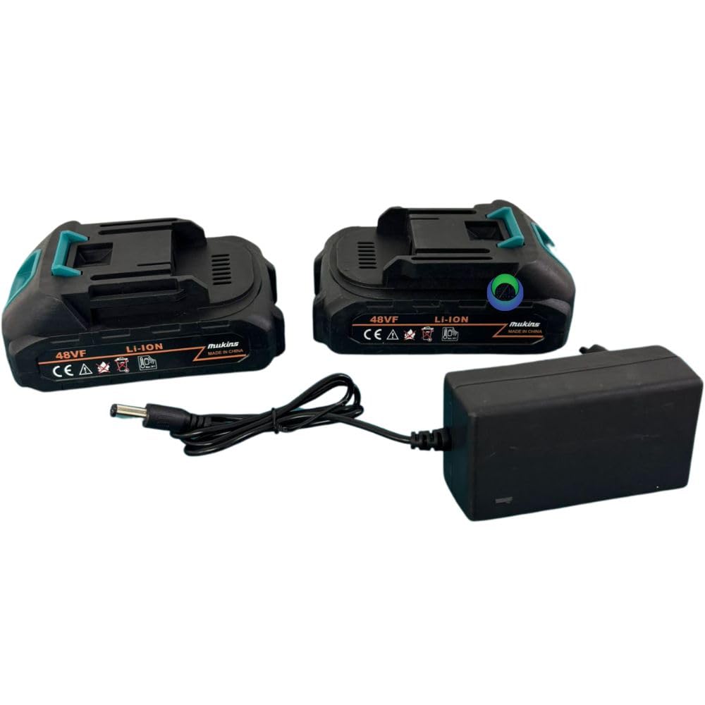 Kit Forbici da Potatura a Batteria 48V + Motosega a Batteria – Set Potatura Professionale con 2 Batterie 2000mAh, Cesoie Elettriche per Rami e Mini Motosega da Potatura