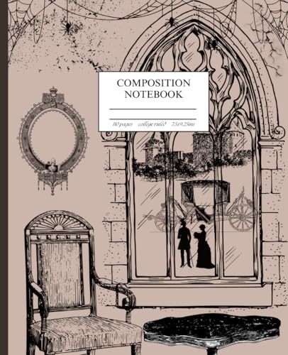 Scary Composition Notebook: Vintage style Secret of Attic: Halloween Themed, College Ruled, For Back to School Season, Teenage a