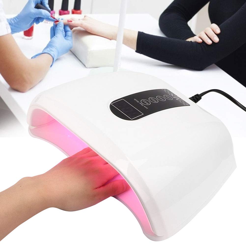 Lámpara de uñas LED UV, 96W Profesional Secador de uñas Gel Esmalte de uñas Máquina de curado Manicura Nail Art Lámpara de luz para dos manos, 4 temporizadores(yo)