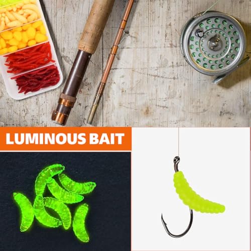 Image of Proberos 161Pcs Soft Fishing Lures Kit, Earthworm & Mealworm Baits for Freshwater or Saltwater Fishing, Realistic Wiggly Action Jigging Lures with Storage Box