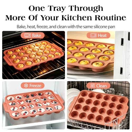 Image of Silicone Muffin Pans for Baking with Metal Reinforced Frame