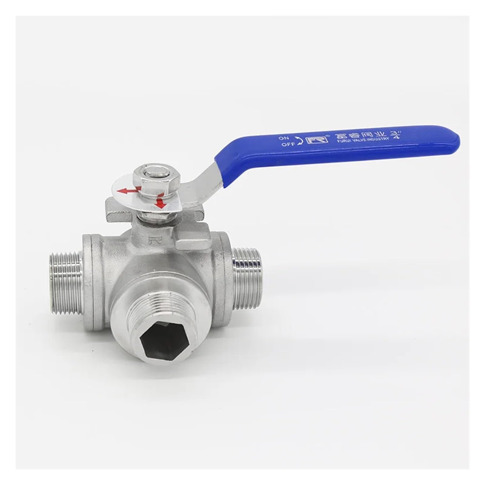 1/2" 3/4" B/S/P filettatura maschio valvola a sfera a 3 vie in acciaio inox 304 maniglia valvola valvole a sfera porta LT(3/4",L Type)