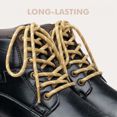 Image of Stepace 2 Pairs Round Heavy Duty Boot Laces for Hiking and Work Boots