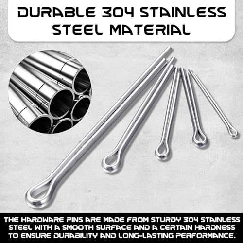 Pengxiaomei D9790K-11-N 50 Pcs 5 Size Hardware Pins Cotter Pin Assortment Kit 304 Stainless Steel Hairpin Cotter Pins Set thumb #3