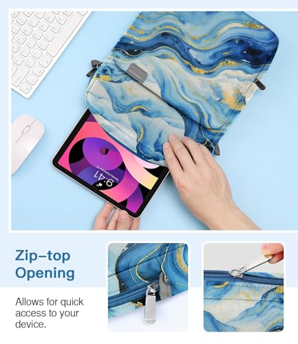 Image of MoKo 9-11 Inch Tablet Sleeve Bag Handle Carrying Case with Shoulder Strap Fits iPad Pro /Air /A16 11 inch,iPad 10th 10.9,i-Pad 9 /8 /7th 10.2,iPadAir 5 /4th 10.9,i-Pad 9.7,Tab S8 /S9 11 inch, Cloudy Blue