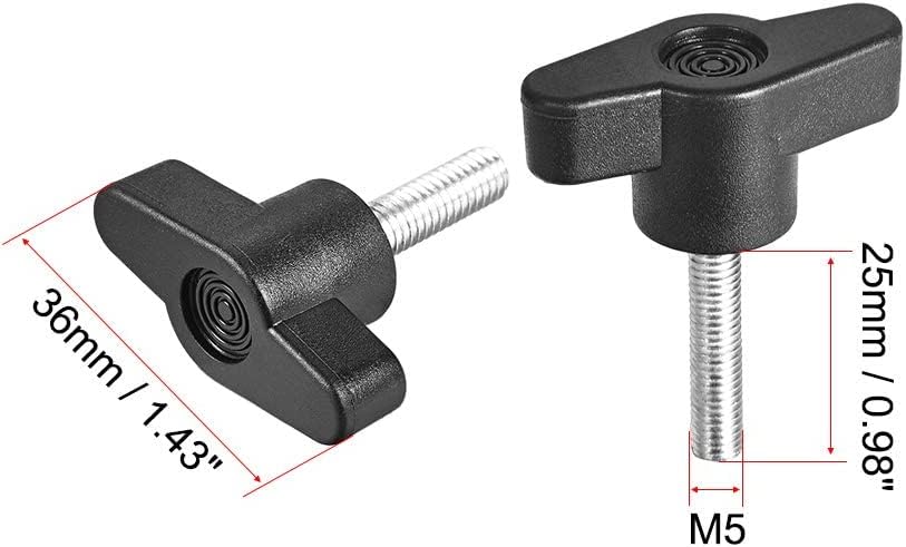 TA-VIGOR Handle Knobs Clamping T-Shape, M5 x 25mm Handle Gripandles Screw Knob for Machine Tools 10Pcs, Black Or White - Image 2