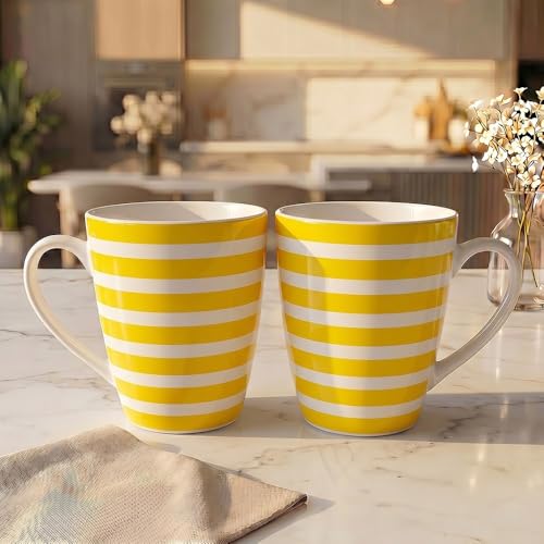 Image of UPC Premium Bone China Coffee Mug Set of 2 | Elegant Ceramic Tea & Coffee Cups for Home, Office & Cafe | Lightweight, Durable, Microwave & Dishwasher Safe Mug Set | Luxury Drinkware Collection