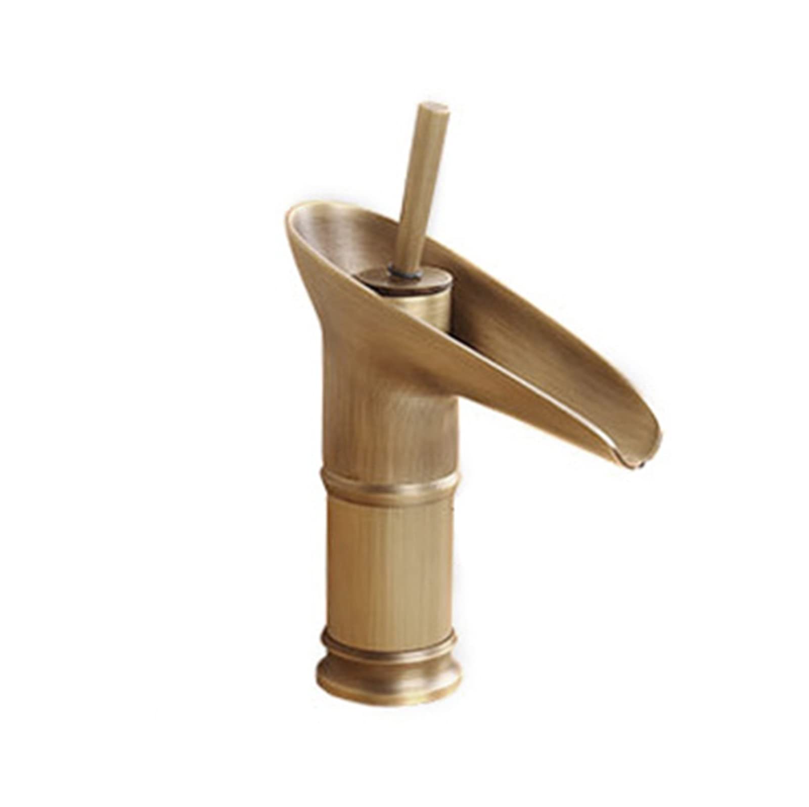Lmysxaoz A Kitchen Sink Faucet, Bathroom Faucet Single Handle 1 Hole Brass Black Waterfall(A)