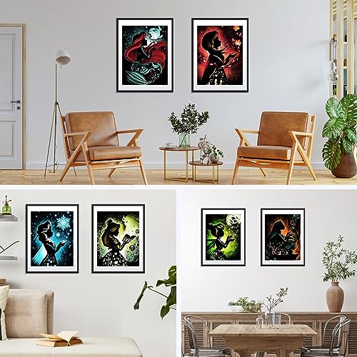 NAIMOER 6 Packs Princess Diamond Painting Kits for Adults 5D DIY Cartoon Diamond Painting Kits Full Drill Diamond Paintings Cartoon Diamond Art Crafts for Adults 12X16inch - Image 3