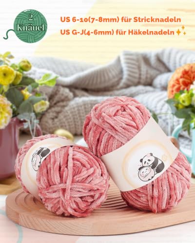 Aeelike 200g Chenille-Garn Hell Khaki – Weich, flauschig, perfekt für Mützen, Schals und Decken – Bild 5