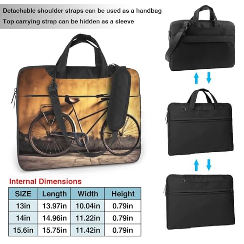 Bolso bandolera para laptop unisex negro 14 pulgadas miniatura 3