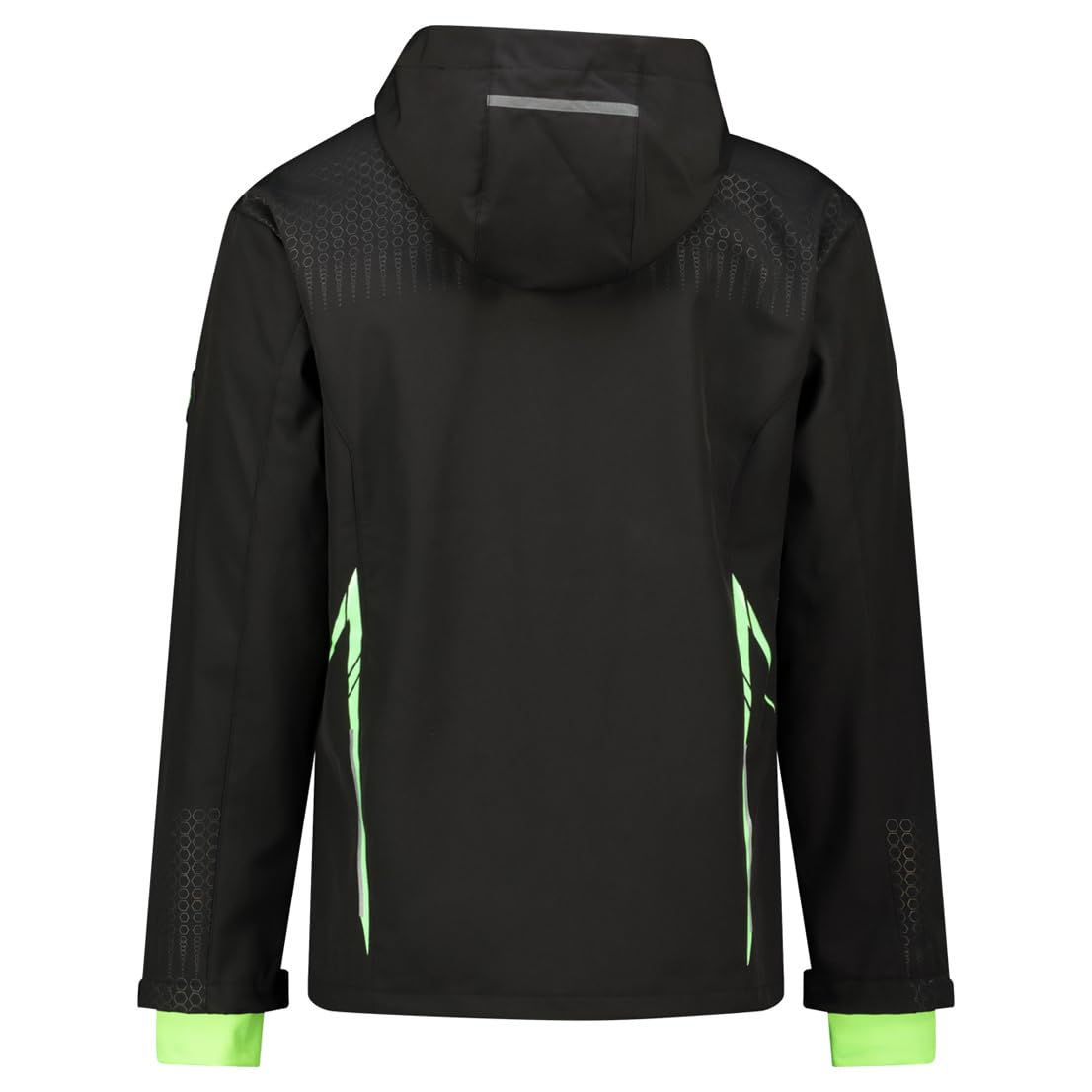 Geographical Norway Trelino Black-Green Db Men 0124 (WZ8556H/GN-Black/Green) męska kurtka outdoorowa softshell z kapturem, czarna, zamek błyskawiczny, wodoodporna i wiatroszczelna