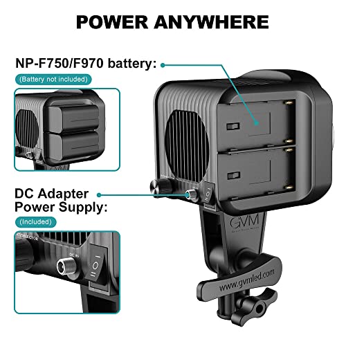 Image of GVM SD80S 80W COB Video Light Kit, 5600K Continuous Lighting for Photography with Bowens Mount Softbox&Stand, 8 Lighting Effects Support AC Adapter & NP Series Battery