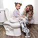 Potty Toilet Training Seat -Adjustable Ladder Baby Bathroom Training Chair Cover For Toilet With Step Stool & Handles-Foldable Kids Potty Trainer Seat For Boys & Girls- Easy Assembly & Discreet Design