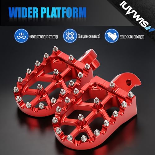 Image of Mini Bike Foot Pegs CNC for CT200U CT200U-EX BT200X CT100U Mega Moto Trail 100cc 212cc 196cc Red,Wider MX Style Footpegs Foot Rest