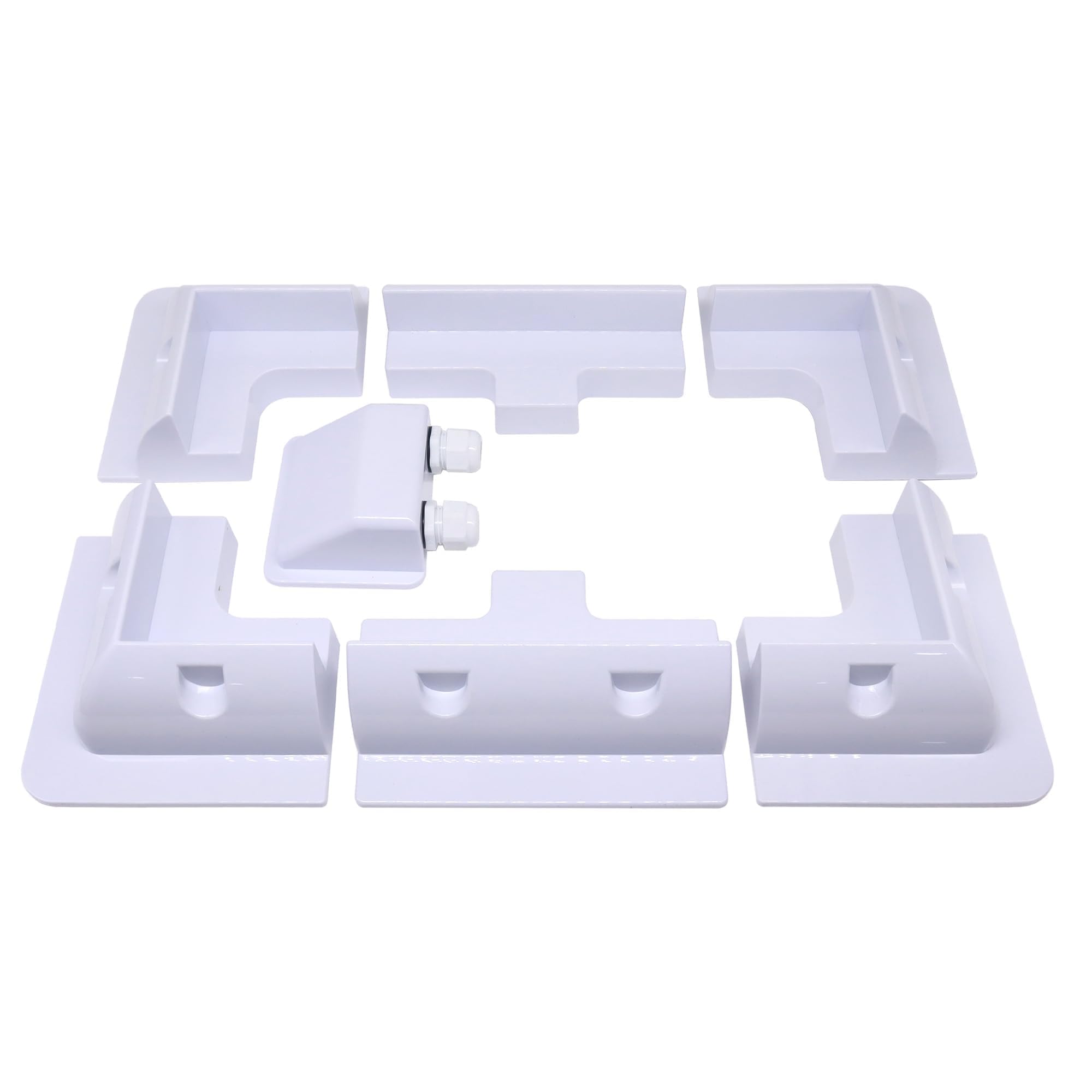 Kit portamoduli solari HISports in plastica ABS, 7 pezzi, accessori robusti per pannelli solari su tetto piano, fissaggio per camper, bianco
