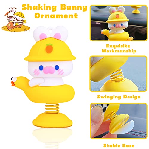 Image of Shaking Bunny Car Dashboard Ornament, 2 Pack Cute Rabbit Car Accessories Dashboard Decorations Car Decor for Car Interior Home Office Desk Ornaments Gifts(T4), JJ029T