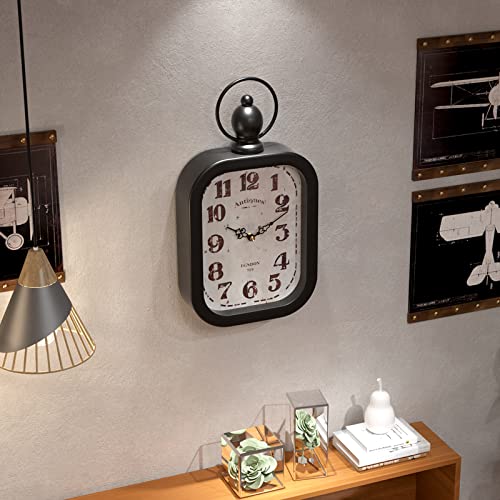 Menterry SMALL RECTANGLE CLOCK BLACK Small Retro Rectangle Wall Clock thumb #5