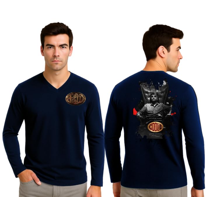 | T Shirt for Men |Cotton | Half Sleeve | Round Neck | Black Color | Regular Fit | Stylish Mens Casual Wear | Rajini Coolie Poster Design-02 T Shirt | FSVNB-11465-P