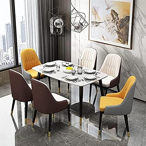 Miniatura 2 de Modern Modern PU Leather Dining Chairs Aent Chairs for Dining Living Room Bedroom Kitchen with Metal Legs Apartment Chair Dining Chairs(C) (E)