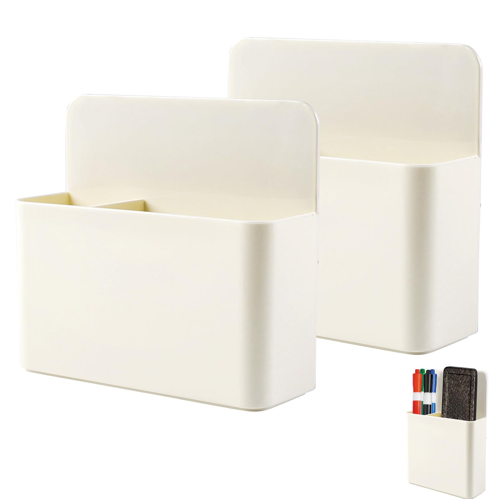 2 Pack Magnetic Dry Erase Marker Holder Compatible with Expo Whiteboard Marker Holder Non-Slip Magnet Pencil Cup with