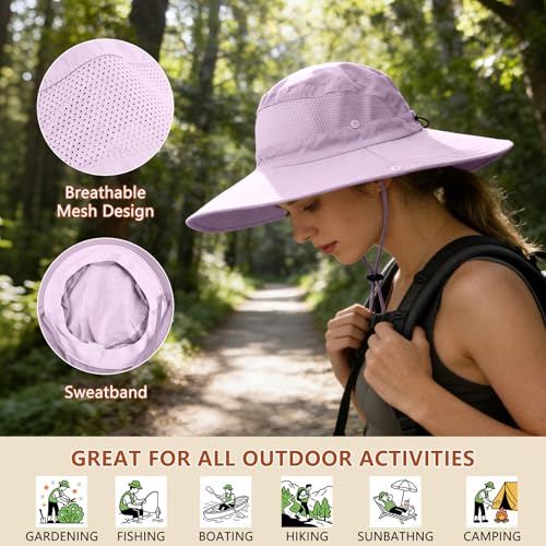 Image of ZOORON Sun Hats for Men Women Fishing Hat with Neck Flap,UPF 50+ Sun Hat Waterproof Wide Brim Bucket Hats for Safari Hiking