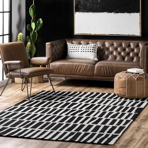 nuLOOM Hand Tufted Lemuel Area Rug, 6' x 9', Black