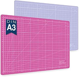 Guss & Mason Samoregenerująca mata do cięcia, format A3, w kolorze różowym, niebieskim, zielonym. Idealnie nadaje się do szycia, majsterkowania i prac patchworkowych. 45 x 30 cm, obustronnie zadrukowana.