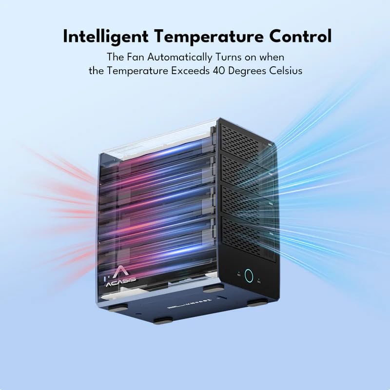 Image of ACASIS 40Gbps 6-Bay (4 HDD + 2 SSD) Hybrid HDD & NVMe Enclosure , Support 4 RAID Mode, in-Built Cooling Fan, 8K DisplayPort Output, Up to 136TB Storage